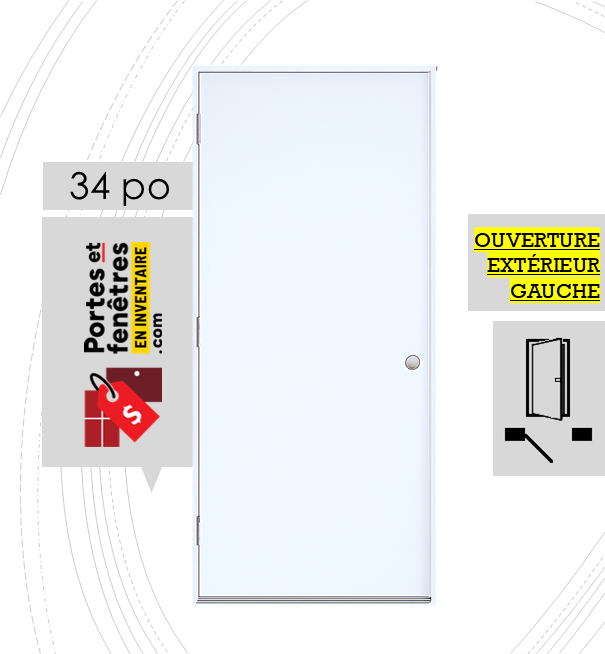 A01 BLANC G OUTSWING FRONTPAGE porte unie A01 sans motif