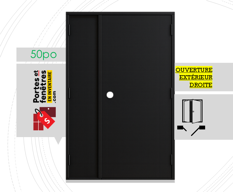 PORTE CABANON 50 NOIRE DROITE OUTSWING v4 La porte de cabanon latéral
