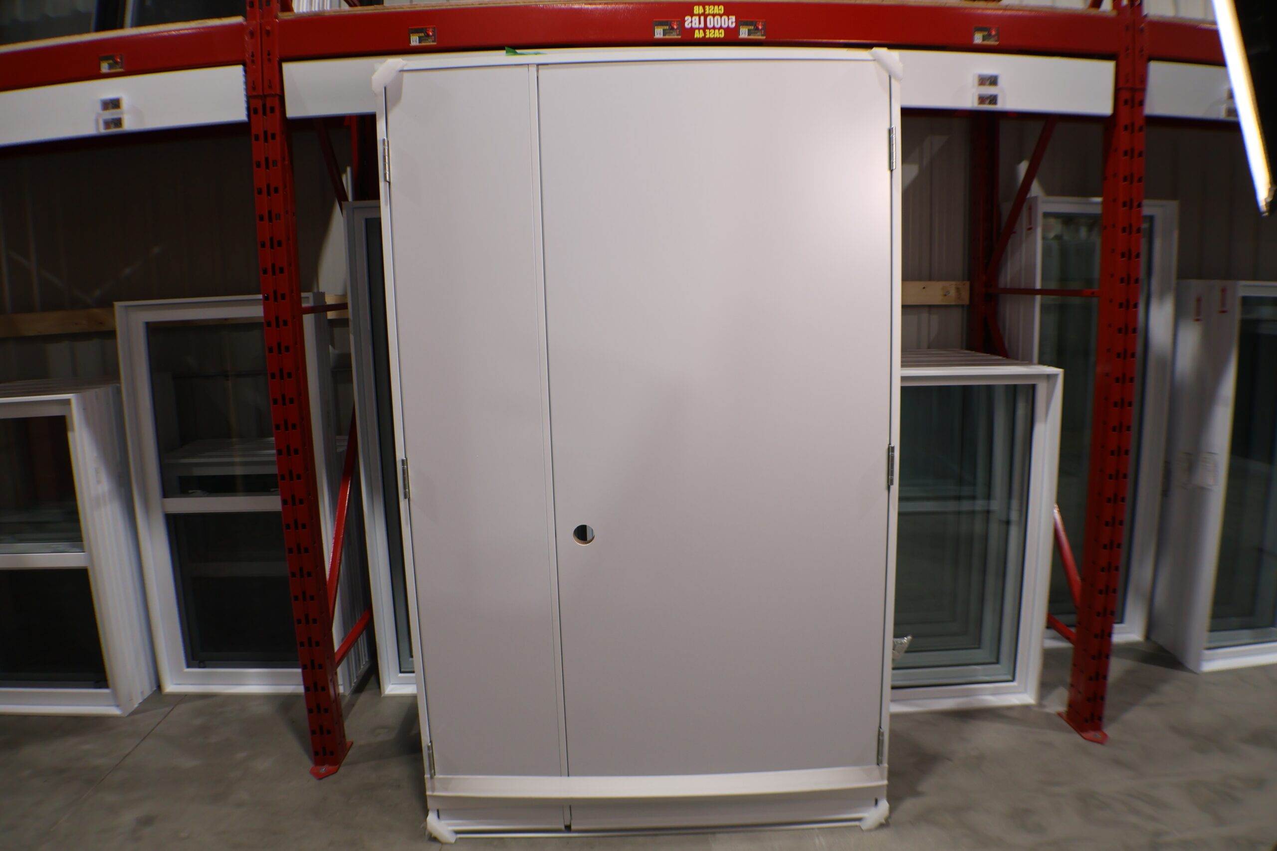 PORTE DE CABANON AVEC LATÉRAL 50po A01 BLANCHE OUVRANT EXTÉRIEUR DROITE
