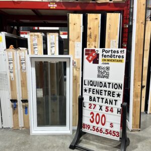 fenêtres battant 27x54 pvc 300$ en liquidation