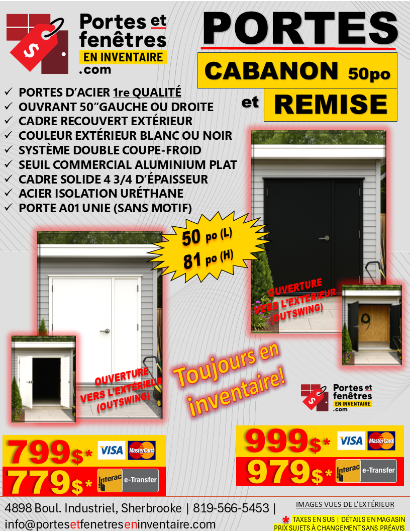 A01 50 OUTSWING V3 POUR CABANON 1 1 La porte de cabanon avec latéral