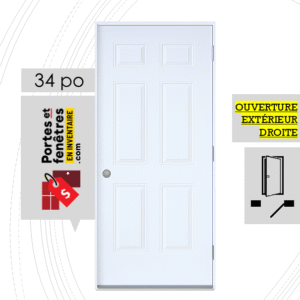porte 6 panneaux B01 34 pouces