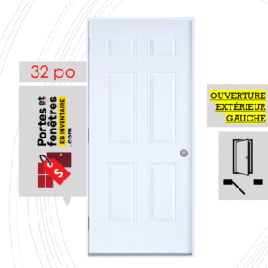 porte 6 panneaux B01 32 pouces