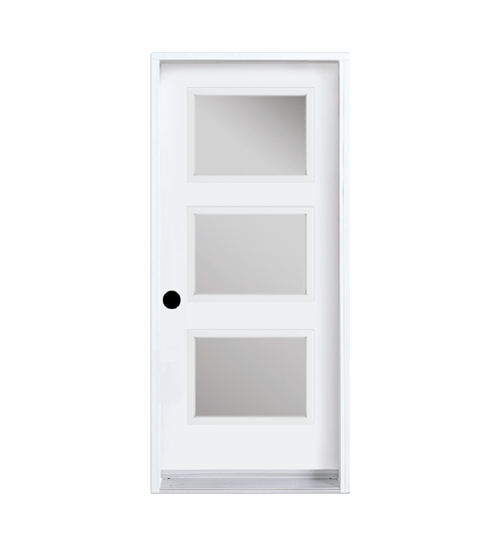 SABLE BLANC G FRONTPAGE 2 PORTE VERRE SABLÉ 3x VITRES 18po BLANCHE 34 OUVRANT INTÉRIEUR DROITE