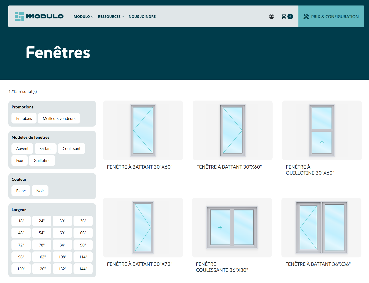 FenetresModulo.ca prix et configurateur de fenêtres en inventaire
prix de fenêtres en ligne