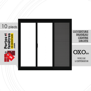 PORTE-PATIO 10 PIEDS PVC NOIRE OUVRANT GAUCHE OXO QUALITÉ