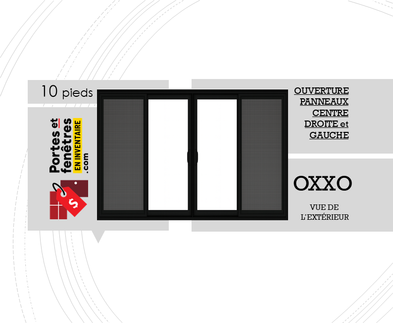 PORTE PATIO 10 OXXO NOIRE8 PORTE-PATIO 10 PIEDS PVC NOIRE OUVRANT GAUCHE ET DROITE OXXO QUALITÉ