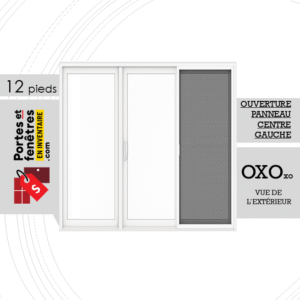 PORTE-PATIO 12 PIEDS PVC BLANCHE OUVRANT GAUCHE OXO QUALITÉ