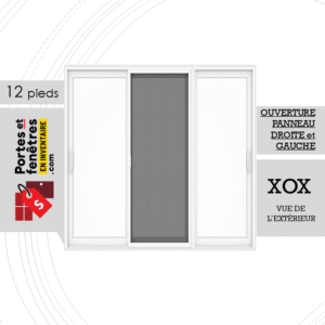 PORTE-PATIO 12 PIEDS PVC BLANCHE OUVRANT GAUCHE ET DROITE XOX QUALITÉ