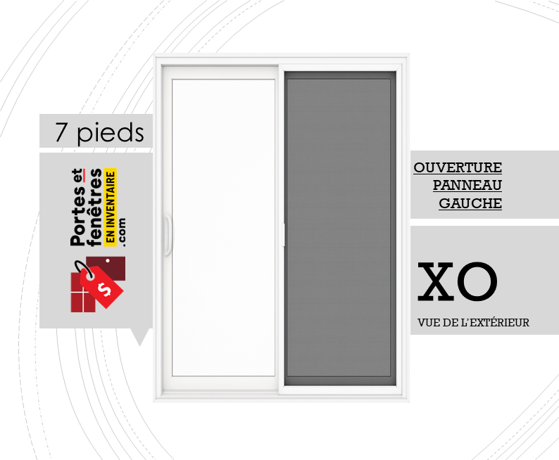 PORTE PATIO 7 GAUCHE BLANC PORTE-PATIO 7 PIEDS XO GAUCHE BLANC