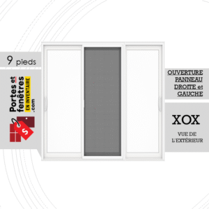 PORTE-PATIO 9 PIEDS PVC BLANCHE OUVRANT GAUCHE ET DROITE XOX QUALITÉ