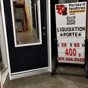 Porte bleue avec verre clair QUALITÉ 0075