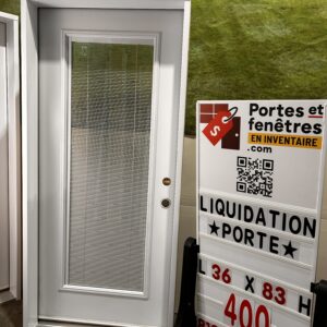 Porte blanche avec stores intégrés QUALITÉ 0076