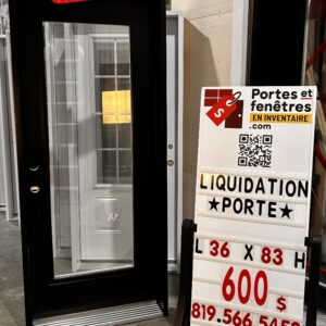 Porte noire avec verre clair QUALITÉ 0083