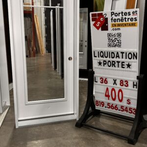 Porte blanche avec verre clair QUALITÉ 0085