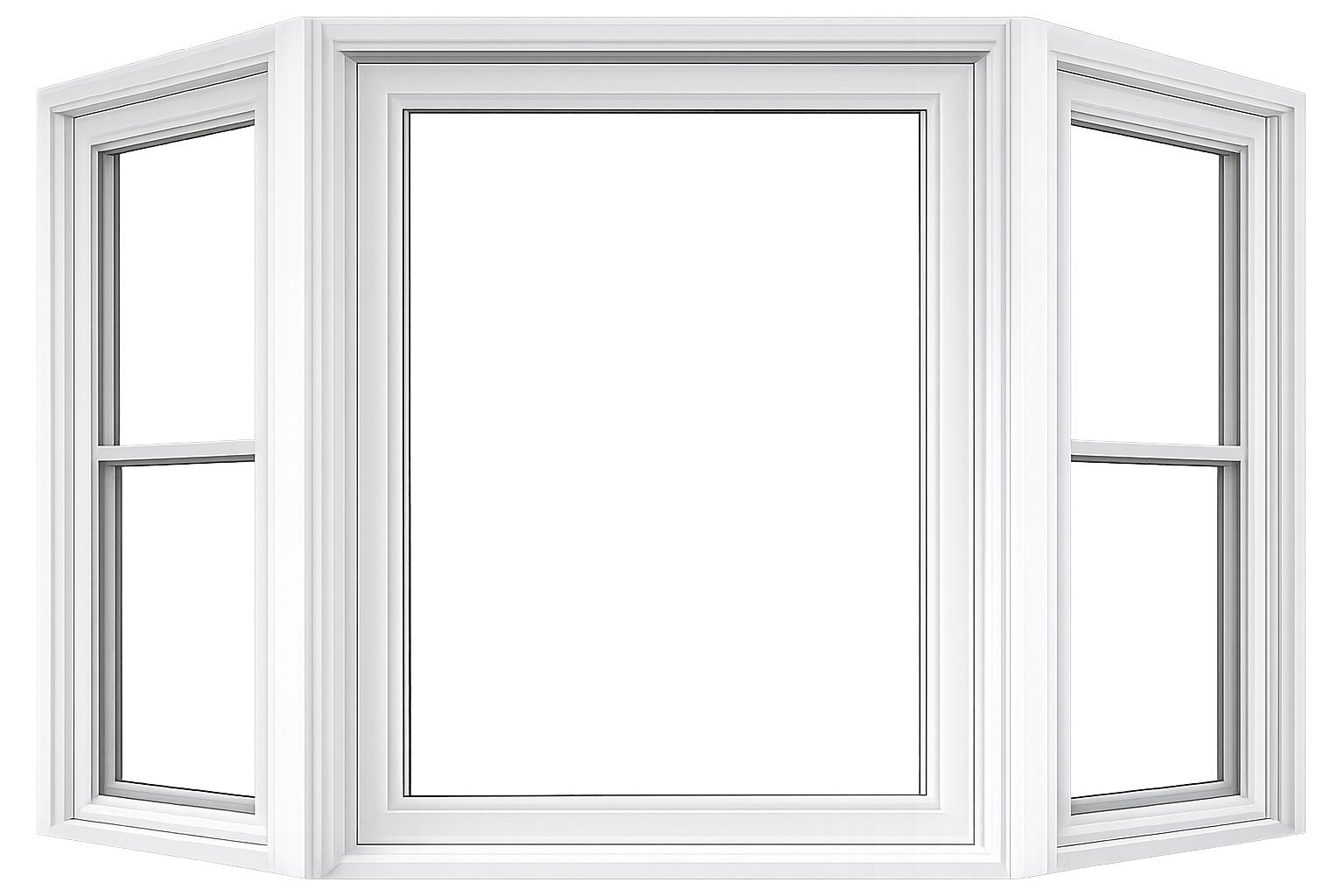 bay window guillotine blanc FENÊTRE EN BAIE À GUILLOTINE 122po X 048po BLANC PVC AVEC ANGLE 45 DEGRÉS QUALITÉ – Image 4