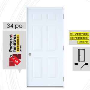 porte 6 panneaux B01 34 pouces
