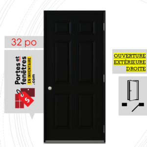 porte 6 panneaux B01 32 pouces noire