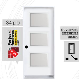 porte 3 vitres EDGE de 23x18 pouces