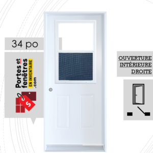 PORTE B03 BLANCHE 34 OUVRANT INTÉRIEUR DROITE