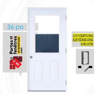PORTE B03 BLANCHE 36 OUVRANT EXTÉRIEUR DROITE