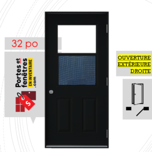 PORTE B03 NOIRE 32 OUVRANT EXTÉRIEUR DROITE