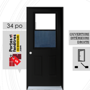 PORTE B03 NOIRE 34 OUVRANT INTÉRIEUR DROITE
