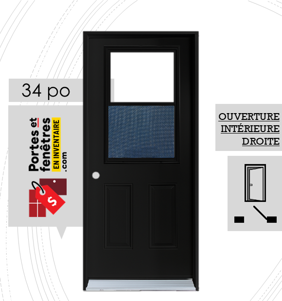 GUILLOTINE Q470 B03 NOIR D 34 FRONT PORTE B03 NOIRE 34 OUVRANT INTÉRIEUR DROITE