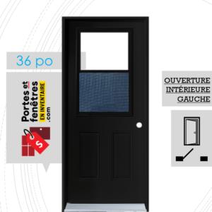PORTE B03 NOIRE 36 OUVRANT INTÉRIEUR GAUCHE