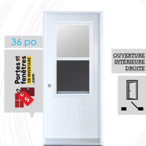 PORTE GUILLOTINE 49PO BLANCHE 36 OUVRANT INTÉRIEUR DROITE