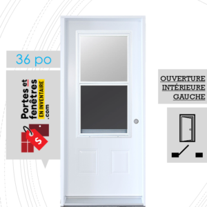 PORTE GUILLOTINE 49PO BLANCHE 36 OUVRANT INTÉRIEUR GAUCHE