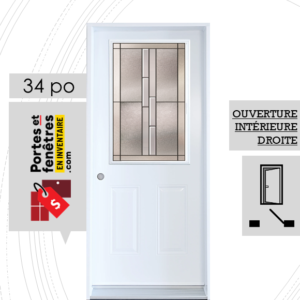 PORTE WHISTLER 37po BLANCHE 34 OUVRANT INTÉRIEUR DROITE