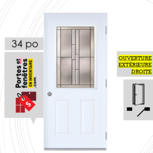 PORTE WHISTLER 37po BLANCHE 34 OUVRANT EXTÉRIEUR DROITE