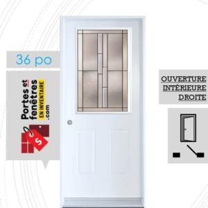 PORTE WHISTLER 37po BLANCHE 36 OUVRANT INTÉRIEUR DROITE