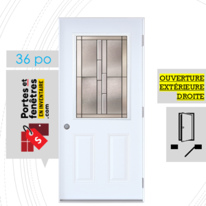 PORTE WHISTLER 37po BLANCHE 36 OUVRANT EXTÉRIEUR DROITE