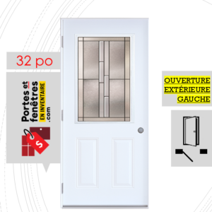 PORTE WHISTLER 37po BLANCHE 32 OUVRANT EXTÉRIEUR GAUCHE