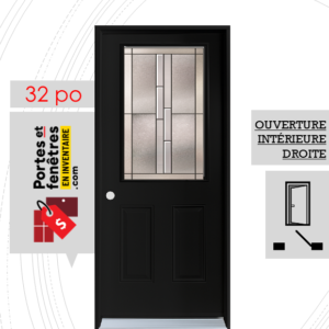 PORTE WHISTLER 37po NOIRE 32 OUVRANT INTÉRIEUR DROITE