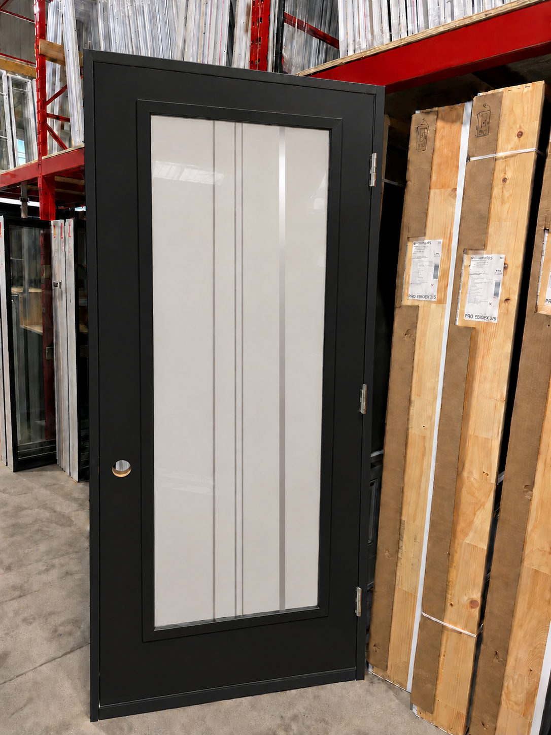 CYNDI 22x64 noire droite outswing PORTE CYNDI 65po NOIRE 34 OUVRANT EXTÉRIEUR DROITE