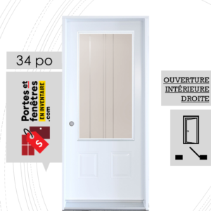 PORTE CYNDI 49po BLANCHE 34 OUVRANT INTÉRIEUR DROITE