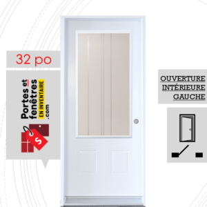 PORTE CYNDI 49po BLANCHE 32 OUVRANT INTÉRIEUR GAUCHE