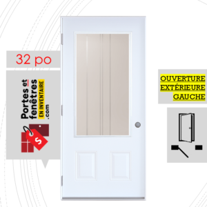 PORTE CYNDI 49po BLANCHE 32 OUVRANT EXTÉRIEUR GAUCHE