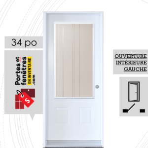 PORTE CYNDI 49po BLANCHE 34 OUVRANT INTÉRIEUR GAUCHE