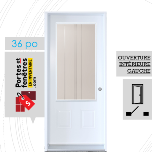 PORTE CYNDI 49po BLANCHE 36 OUVRANT INTÉRIEUR GAUCHE