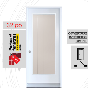 PORTE CYNDI 65po BLANCHE 32 OUVRANT INTÉRIEUR DROITE