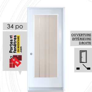 PORTE CYNDI 65po BLANCHE 34 OUVRANT INTÉRIEUR DROITE