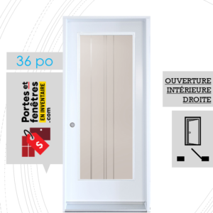 PORTE CYNDI 65po BLANCHE 36 OUVRANT INTÉRIEUR DROITE