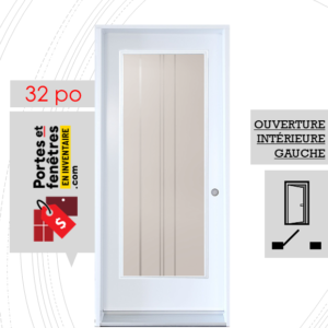 PORTE CYNDI 65po BLANCHE 32 OUVRANT INTÉRIEUR GAUCHE