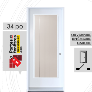 PORTE CYNDI 65po BLANCHE 34 OUVRANT INTÉRIEUR GAUCHE