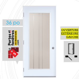 PORTE CYNDI 65po BLANCHE 36 OUVRANT EXTÉRIEUR GAUCHE