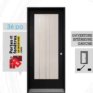 PORTE CYNDI 65po NOIRE 36 OUVRANT INTÉRIEUR GAUCHE